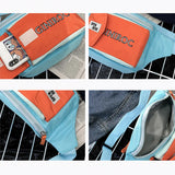 Unisex Canvas Waist Bag Panelled Fanny Pack Tactical Chest Bag
