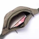Canvas Waist Bag Crossbody Purse Functional Fanny Pack