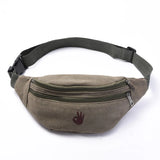 Canvas Waist Bag Crossbody Purse Functional Fanny Pack