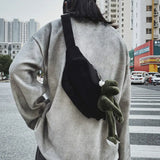 Canvas Waist Bags Fanny Packs Cross Body Belt Bag Harajuku Students Hand