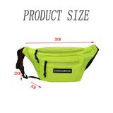 Canvas Waist Pack Unisex Cellphone Bag Fluorescent Fanny Pack