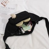Canvas Waist Pack Women Belt Lovely Cartoon Casual Travel Female Fanny Pack