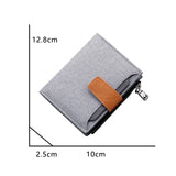 Canvas Wallet Short Men's Button Bag Wallet Clip Multi-card Slot