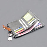 Canvas Wallet Short Men's Button Bag Wallet Clip Multi-card Slot