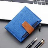 Canvas Wallet Short Men's Button Bag Wallet Clip Multi-card Slot