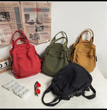 Canvas Women Backpack Fabric Laptop Rucksack Travel School Female College Bag