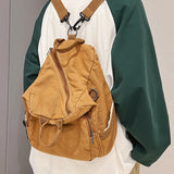 Canvas Women Backpack Large Capacity Multi-pocket Travel Bag Schoolbag