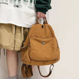 Canvas Women Backpack Large Capacity Multi-pocket Travel Bag Schoolbag