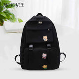 Canvas Women Backpack Teens Student Shoulder-Bags Travel Girls Solid
