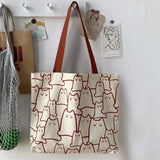 Canvas Women Handbag Shoulder Bag Print Ladies Shopping Bags Cotton Cloth Fabric
