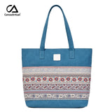 Canvas Women Handbags Floral Printing Vintage Female Shopping Shoulder Bag
