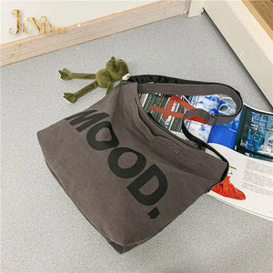 Canvas Women Messenger Bag Vintage Shoulder Satchels Harajuku Hip Hop