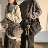 Canvas Women Messenger Bag Vintage Shoulder Satchels Harajuku Hip Hop Large Stud