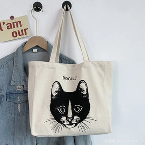 Canvas Women Shoulder Bag Large Bookbag Cotton Cloth Japanese Woman Handbags