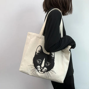 Canvas Women Shoulder Bag Large Bookbag Cotton Cloth Japanese Woman Handbags