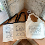 Graffiti Canvas Shoulder Bag Large Tote Shopper Bags for Women