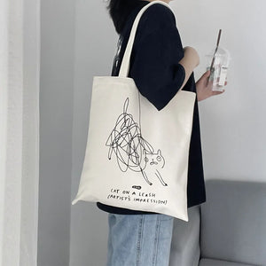 Canvas Women Shoulder Bag Japanese Female Student Tote Shopper Bags