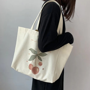 Canvas Women Shoulder Bag Japanese Female Tote Shopper Bags