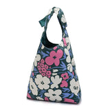 Canvas Women Shoulder Shopper Bag Large Flower Print Cotton Cloth Handbag