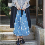 Canvas Women Shoulder Shopper Bag Large Flower Print Cotton Cloth Handbag