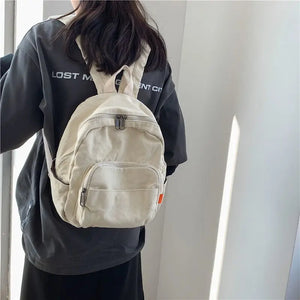 Canvas Women Small Backpack Vintage Fem...