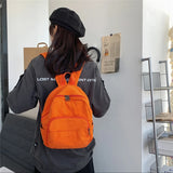 Canvas Mini Backpack Vintage Feminina School Bagpack Zipper Solid Girl