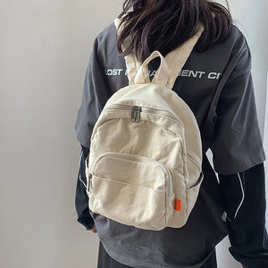 Canvas Small Backpack Vintage School Mini Backpack