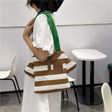 Canvas Women's Bag Contrast Shoulder Bag Ins Japanese Soft Girl Cross Body
