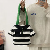Canvas Women's Bag Contrast Shoulder Bag Ins Japanese Soft Girl Cross Body