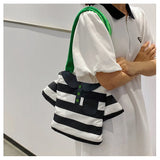 Canvas Women's Bag Contrast Shoulder Bag Ins Japanese Soft Girl Cross Body
