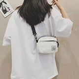 Canvas Crossbody Bag Unisex Small Solid Square Shoulder Pack Handbag