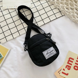 Canvas Crossbody Bag Unisex Small Solid Square Shoulder Pack Handbag
