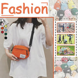 Canvas Crossbody Bag Unisex Small Solid Square Shoulder Pack Handbag