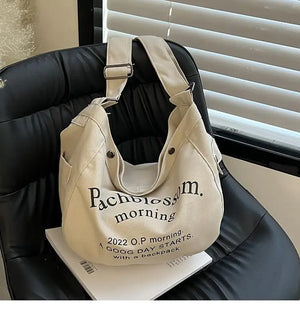 Canvas Women's Large-capacity Tote Bag Casual Travel Shoulder Bag