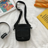 Canvas Crossbody Bag Small Shoulder Handbag Student Phone Bag Zipper Purse