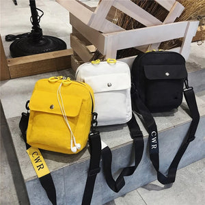 Canvas Women's Handbag Square Bag Printed Letter Shoulder Messenger Bag