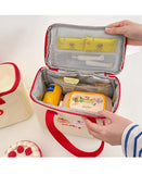Canvas Women's Bear Embroidery Lunch Box Bag Tote Handbags