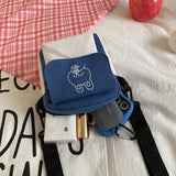 Canvas Cartoon Printed Phone Bag Shoulder Messenger Bag