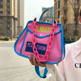Canvas Chain Shoulder Bag Casual Totes Ladies Crossbody Bag