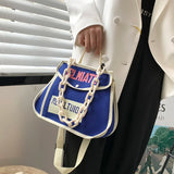 Canvas Chain Shoulder Bag Casual Totes Ladies Crossbody Bag