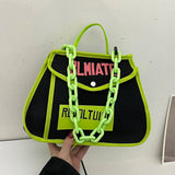 Canvas Chain Shoulder Bag Casual Totes Ladies Crossbody Bag