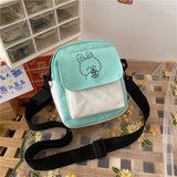 Canvas Womens Phone Bag Shoulder Messenger Hit Flap Purse Casual Handbag