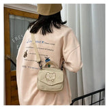 Preppy Style Student Tote Corduroy Bag Embroidery Girl Bear Shoulder Bag