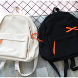 Canvas Backpack Women Solid Schoolbag College Students Casual Shoulders