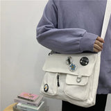 Canvas Messenger Bag Large Capacity School Bag