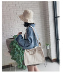 Canvas Multi-Pocket Shoulder Bag Large Capacity Messenger Bag