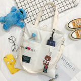 Japanese Canvas Crossbody Bag for Students and Book Lovers