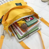 Japanese Canvas Crossbody Bag for Students and Book Lovers