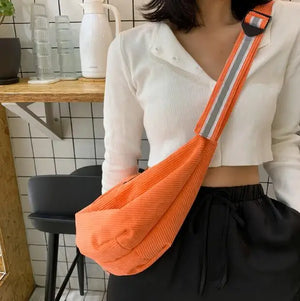 Corduroy Messenger Bag for Women