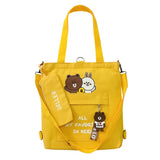 Canvas Shoulder Bag Women's Tote Backpack Large Capacity